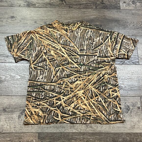 Vintage 90s Mossy Oak Camo Hunting T-Shirt All Over Print Made in USA Men’s XL - Picture 1 of 8